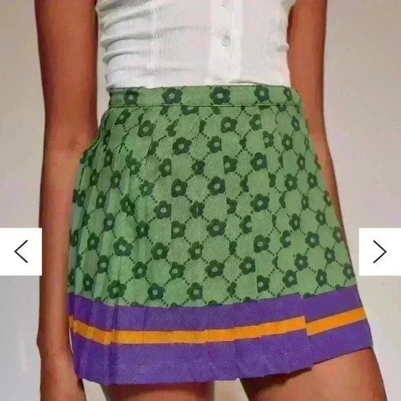 Urban Outfitters Pleated Dark Academia Novelty Scarf Print Funky Y2K Skirt Med - Picture 1 of 11
